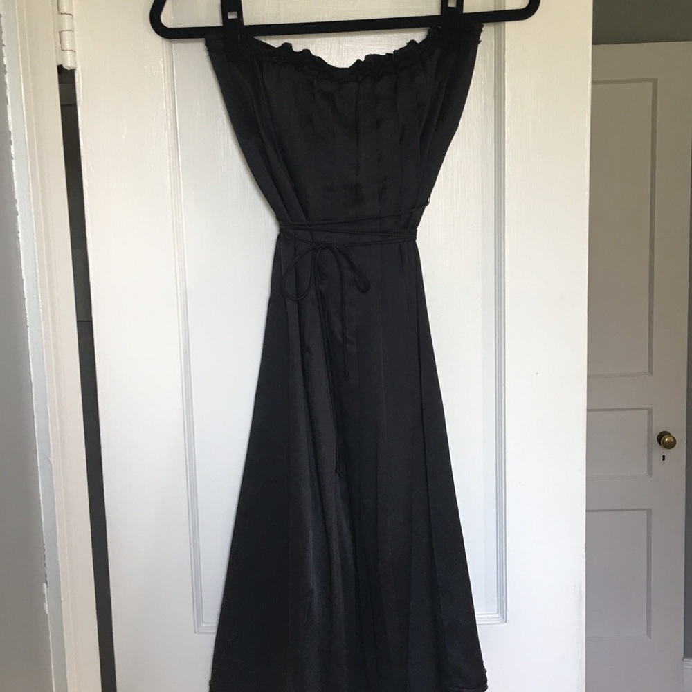 100% silk strapless LBD
